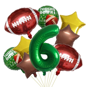 Set di palloncini football americano con numero 6 gigante per decorazioni Super Bowl
