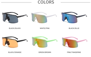 Matrix showing 6 color options for lightweight half-frame cycling and skiing sunglasses