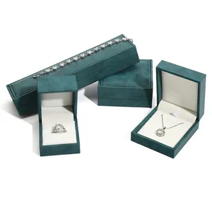 Luxury Jewelry Box Organizer With PU Leather Velvet Interior For Ring Necklace Bracelet Bangle Storage Stitched Design