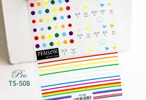 Détails des autocollants 5D TS-508 avec motifs arc-en-ciel et designs de visages mignons
