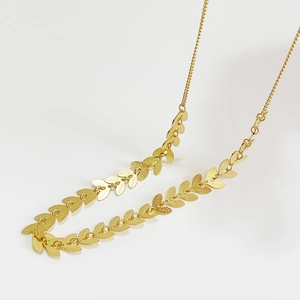 925 Sterling Silver Leaf Necklace Gold Plated Sequin Choker Irregular Clavicle Chain For Women