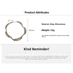 Detailed dimensions of elegant rhinestone waterdrop necklace showing length and weight