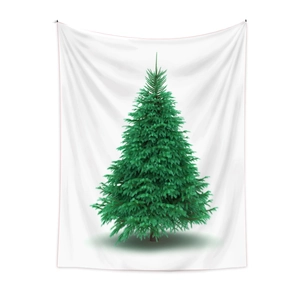 Dettaglio del motivo dell'albero di Natale realistico su arazzo da parete in poliestere
