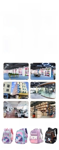 Children's ergonomic school backpack factory display and product showcase