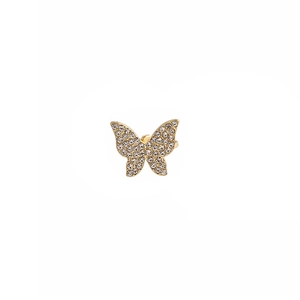 Boucle d'oreille papillon dorée avec micro-pavé de zircons brillants pour femme