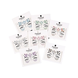 Set of colorful acrylic facial rhinestone stickers for creative festival eye makeup designs