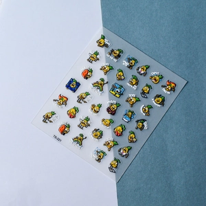 Detail of 5D embossed Russian pineapple stickers TS-221 with cute cartoon expressions