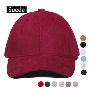 Unisex Solid Color Suede Baseball Cap Adjustable Plain Curved Brim Soft Warm Outdoor Fashion Sport Sun Hat For Men Women