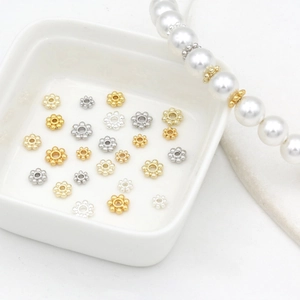 18K gold-plated snowflake gear spacers for jewelry making in gold, silver, and rose gold