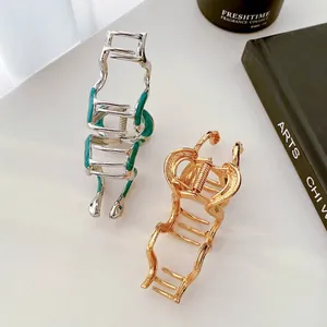 Snake shape silver and gold metal hair claw clips for women set of 2 pieces