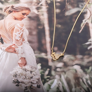 Golden Taurus pendant necklace with zircon crystals and sleek box chain for women