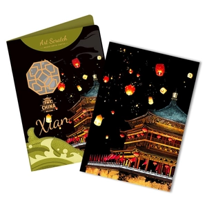 Kit de cartes à gratter artistiques avec monuments de Xi'an et architecture chinoise