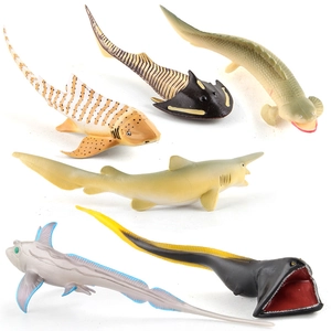 6-piece prehistoric deep sea creature model set including Goblin Shark and Chimaera toys
