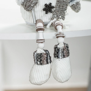 Nordic Christmas snowman and Santa figurines with knit textures and snowflake details