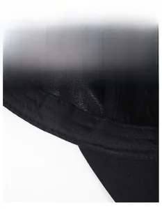 Detail view of the black baseball cap showing the wide sweatband and moisture-wicking fabric