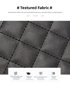 Macro view of soft quilted lattice texture on wear-resistant black leather handbag