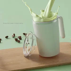 Portable USB electric self-stirring coffee mug with high-speed motor and green lid
