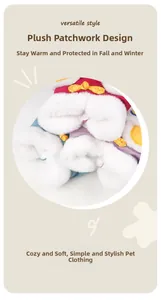 Détails de manteaux en peluche pour animaux avec nœuds chinois et textures colorées