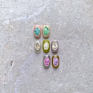Vintage 5D reliëf roos nagelstickers in diverse kleuren met een getextureerde afwerking