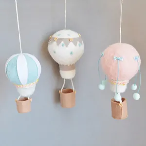 Handmade Wool Felt Hot Air Balloon Decoration Nordic Style Hanging Ornament For Christmas Tree Nursery Room Home Decor