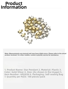Detailed view of 100 gold and silver star charms for DIY jewelry and crafts
