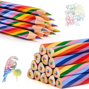 Rainbow Colored Pencils Multi Color Lead Wooden Drawing Pencils For Kids Artistic Sketching Painting Stationery