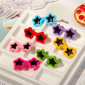 Star shaped miniature sunglasses in various colors for dolls and plush toys accessories