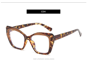 Detail view of large square TR90 floral frame with blue light blocking lenses