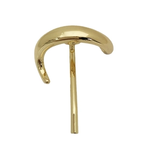 Sleek gold plated alloy hair clip with smooth curved bar for stylish ponytail styling