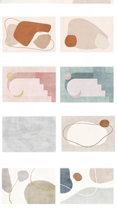 Detailed grid of abstract geometric patterns for PVC floor mats in modern minimalist styles