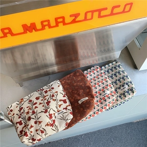 Trousse De Toilette Rétro En Velours Côtelé À Fleurs Pochette À Maquillage Portable Organisateur De Voyage Pour Femmes