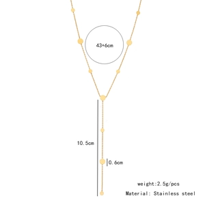 Detailed size specifications for the stainless steel Y-shaped necklace with heart charms