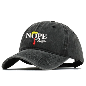 Berretto da baseball vintage lavato con ricamo 'Nope Not Again' e design personalizzato