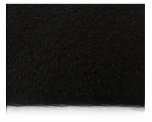 Close-up of soft black fleece lining for winter hats showing warm thermal texture