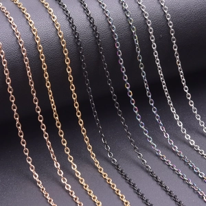 2mm 18k gold and colorful stainless steel cross chains for DIY jewelry making