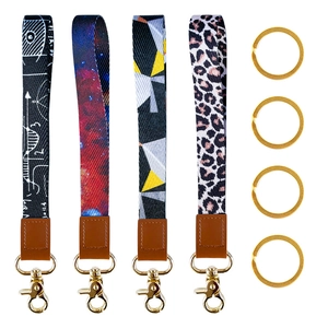 Dicke Polyester Handgelenkschlaufen Set mit Galaxie, Leopard und Geometriemustern