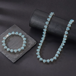 Collana E Bracciale A Catena Con Maglia Cubana A Cuore Iced Out Gioielli Hip Hop In Lega Strass Per Uomo Donna Moda