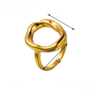 Detail showing geometric hollow ring dimensions 2.2cm width and 2cm inner diameter