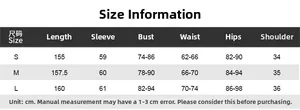 Detailed size chart for sexy cutout long sleeve jumpsuit showing measurements in cm