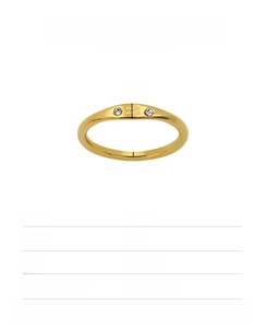 Detailed view showing product dimensions and specifications for gold zodiac ring
