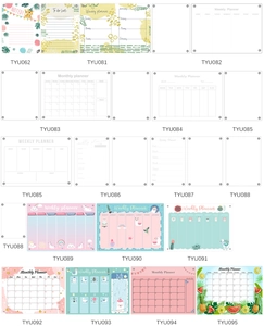 Various acrylic magnetic weekly and monthly planners for refrigerators with stylish designs
