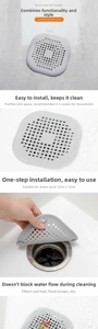 Silicone drain filter with suction cups for kitchen sink and hair catcher protection