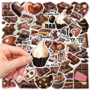 50 cartoon chocolate graffiti stickers set for DIY crafts and stationery decoration