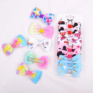 Barrettes licorne arc-en-ciel avec nœuds en écailles de poisson pour petites filles