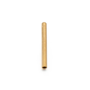 Detail view of hollow stainless steel long tube bead for DIY jewelry making