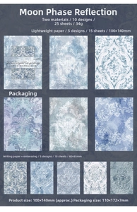 Detail of embossed floral texture paper and vintage damascus patterns for DIY scrapbooking