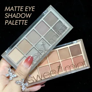 Sweet Mint 10-color matte and shimmer eyeshadow palette with neutral earth tones