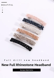 Ensemble de six barrettes en cristal scintillant de couleurs variées sur base métal