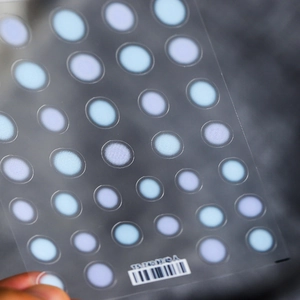 5D pro ultra-thin nail art stickers with blue and purple pearlescent gradients