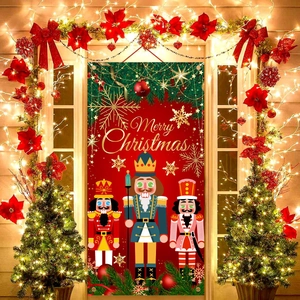 Nutcracker Christmas porch banner with Merry Christmas text and festive soldier design